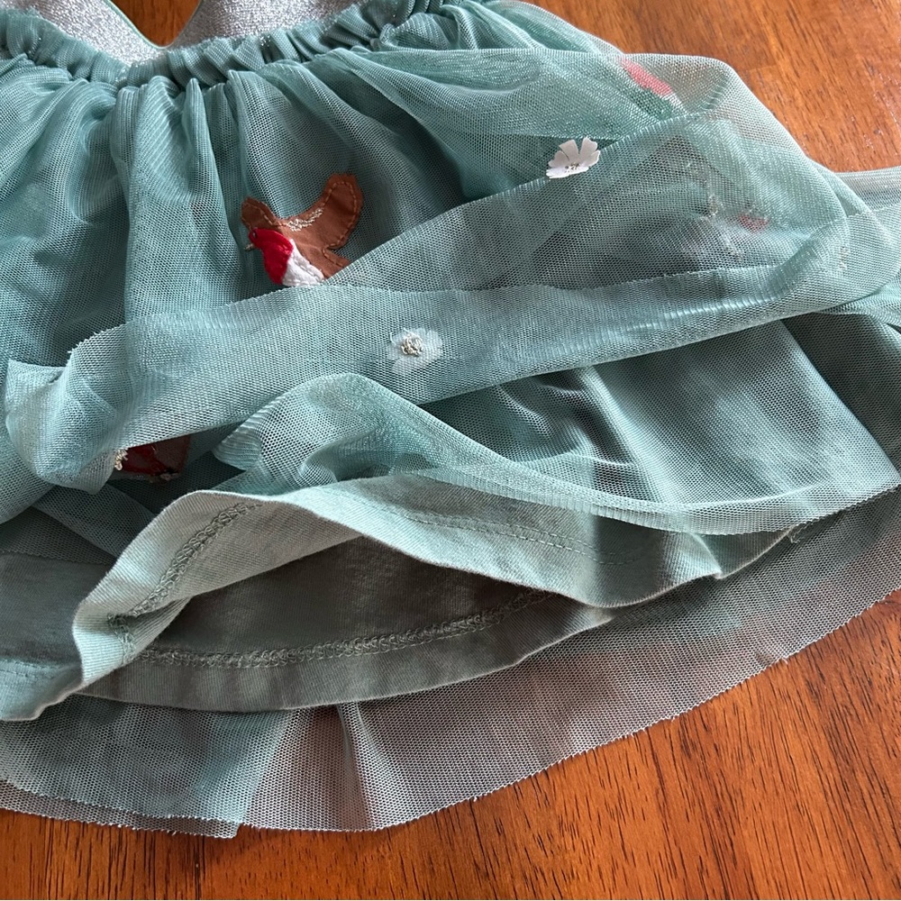 Mini Boden Robin Tulle Skirt | Girls 3–4Y | Green Bird Embroidered Tutu - Picture 6 of 11